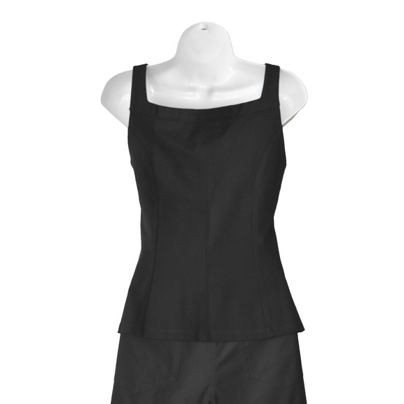 A8 NWT ANTHROPOLOGIE Black Viscose/Nylon Blend Side Zipper Tunk Top Size M $78 - Picture 2 of 4